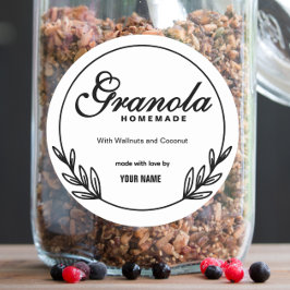 Etikett för rustisk homemad granola