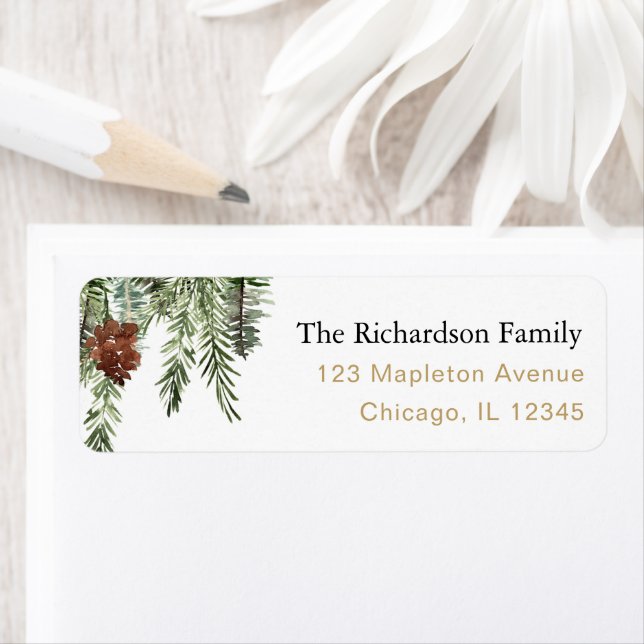 Etikett för rustiska vinterburkar gräs träd returadress etikett (Insitu)