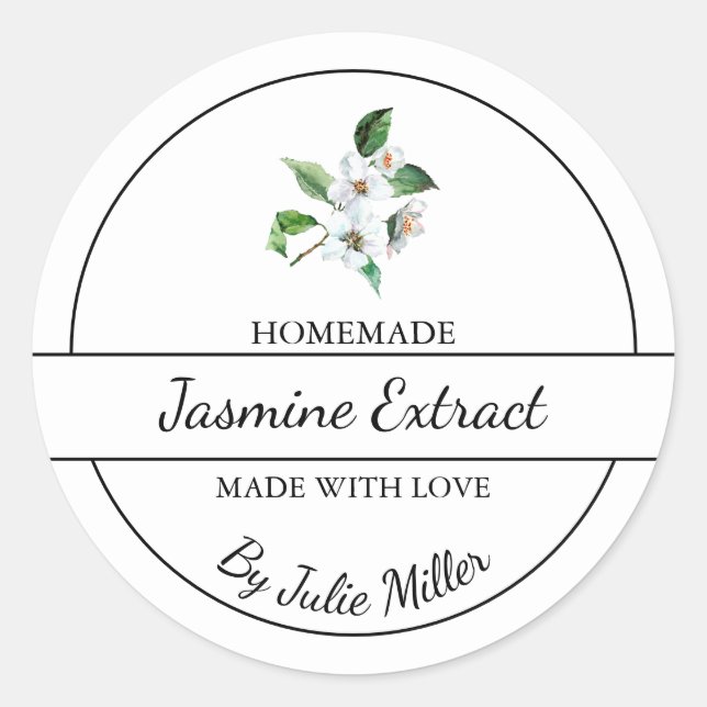 Etikett för Simme Homemade Jasmine Extract (Framsida)