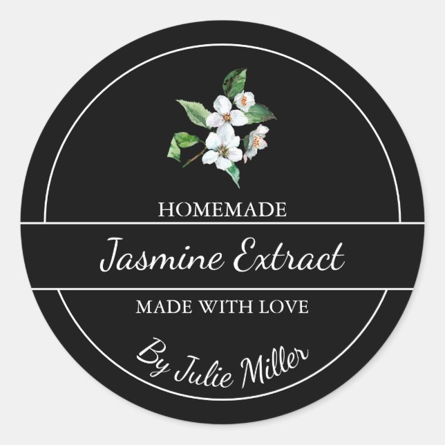 Etikett för Simme Homemade Jasmine Extract (Framsida)