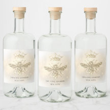 Etikett för simulerad glitter-bilikör flaska