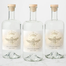 Etikett för simulerad glitter-bilikör flaska