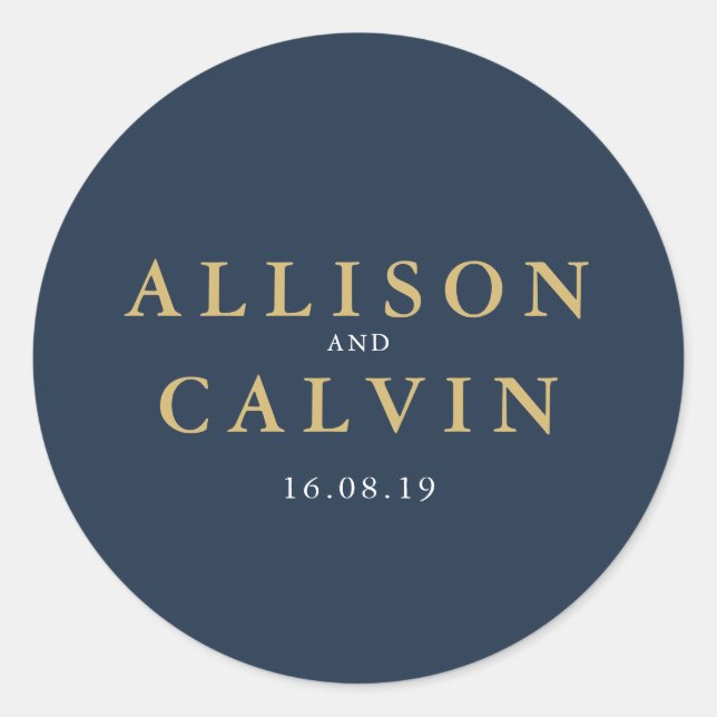 Etikett för sjöflottan och guld bröllop (Framsida)