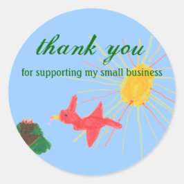 Etikett för småföretag i fågelfamiljen