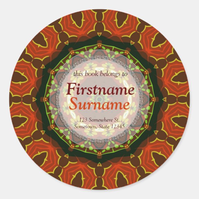 Etikett för SolarFire Geo Art-bokskylt (Framsida)