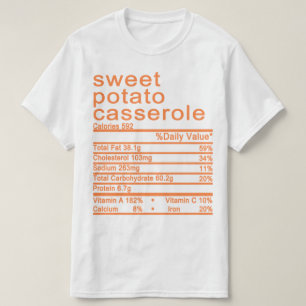 Etikett för sötpotatiscasserol t shirt