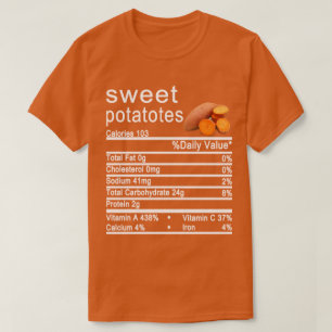 Etikett för sötpotatisnäringsämnen t shirt