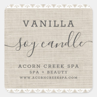 Etikett för soy Candle | Rustik Burlap Snöre