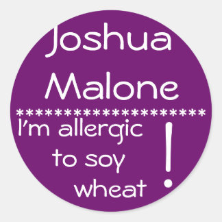Etikett för soy Wheat Allergy