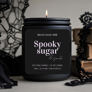 Etikett för Spooky Halloween Candle Anpassningsb