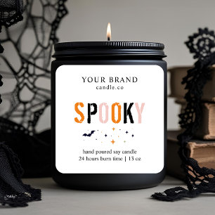 Etikett för Spooky Halloween Candle   Modern minim