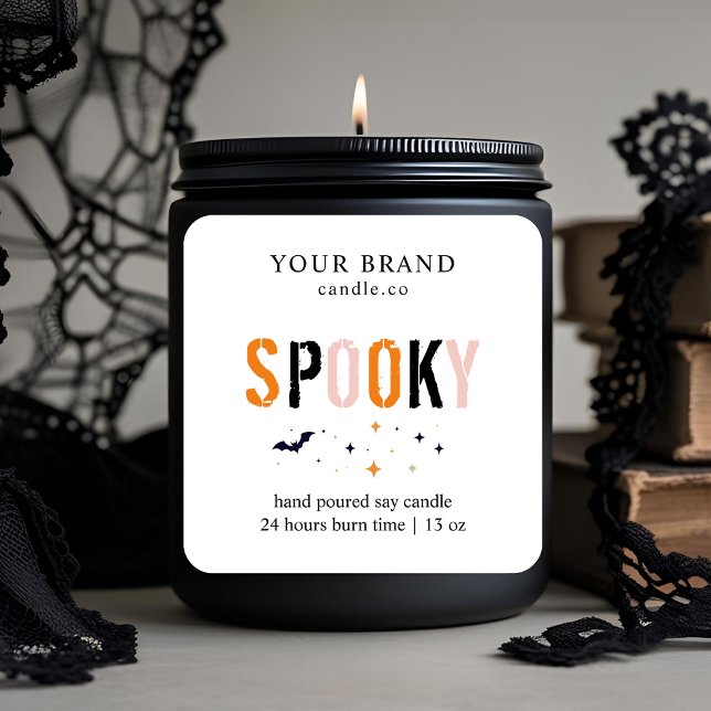 Etikett för Spooky Halloween Candle | Modern minim (Skapare uppladdad)