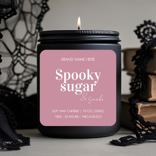 Etikett för Spooky Sugar & Smoke Candle   Anpassni