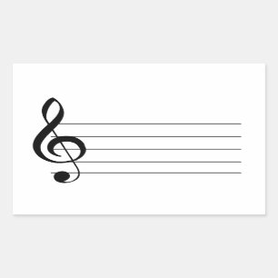 Etikett för stor Treble Clef Musical Sticker
