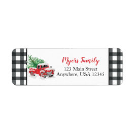 Etikett för svart lastbil-buffel returadress etikett