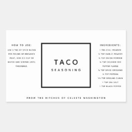 Etikett för svartvit minimal blandning av spice-gå