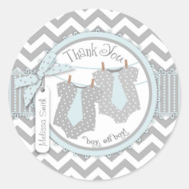 Etikett för Tack av dubbla fack Tie Chevron