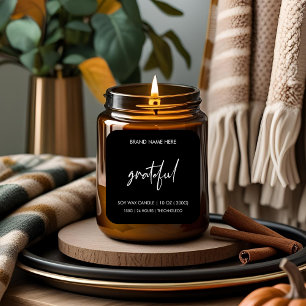 Etikett för tacksam Fall Candle-märkning   Anpassn