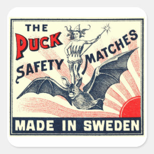 Etikett för tändsticksask för antik