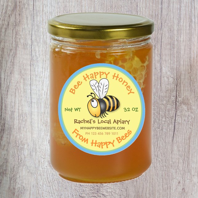 Etikett för tecknad av etiketten för den färdiga h (Start a buzz with these cute bee honey labels to make your product shine.)