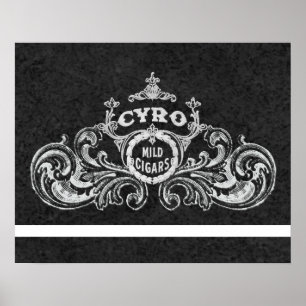 Etikett för tobak för Cyro mild cigarrvintage Poster