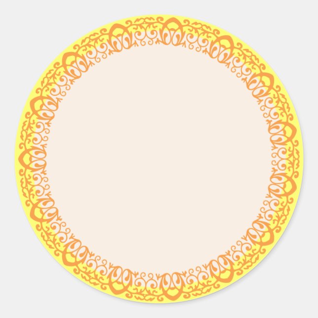 Etikett för tom mall för Ornate Vine Gräns (Framsida)