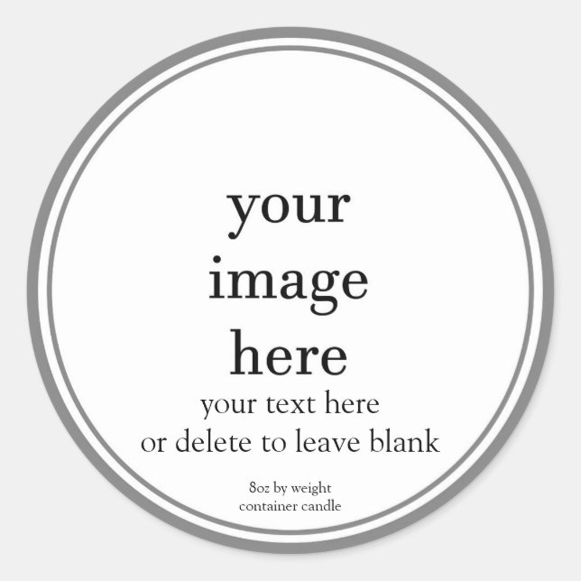 Etikett för tom vit mall för behållarljus (Framsida)