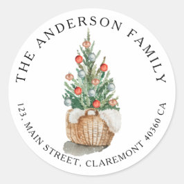 Etikett för traditionell Julgran-adress