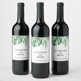 Etikett för Tropical Grey Bröllop Vin