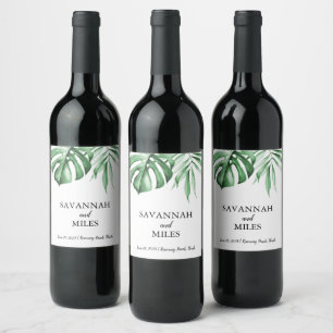 Etikett för Tropical Grey Bröllop Vin