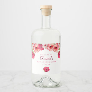 Etikett för Tropical Rosa Blommigt