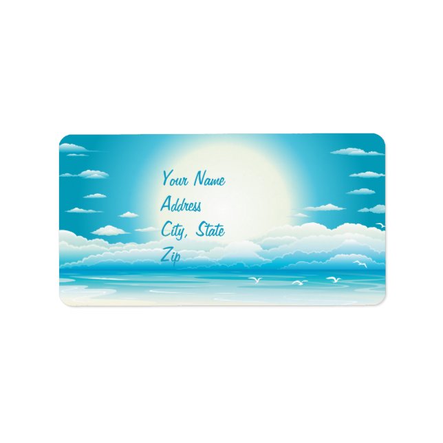 Etikett för tropisk skräppostsbröllop adressetikett (Framsidan)