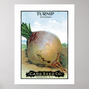 Etikett för Turnip Seed Packet Label Poster