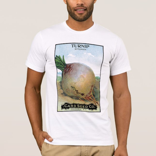 Etikett för Turnip Seed Packet Label T Shirt (Framsida)