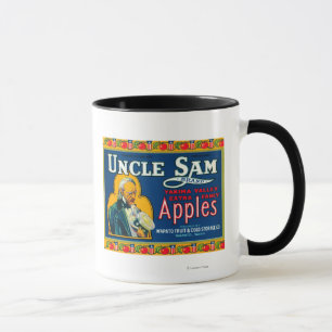 Etikett för Uncle Sam Apple (blått) - Wapato, WA Mugg