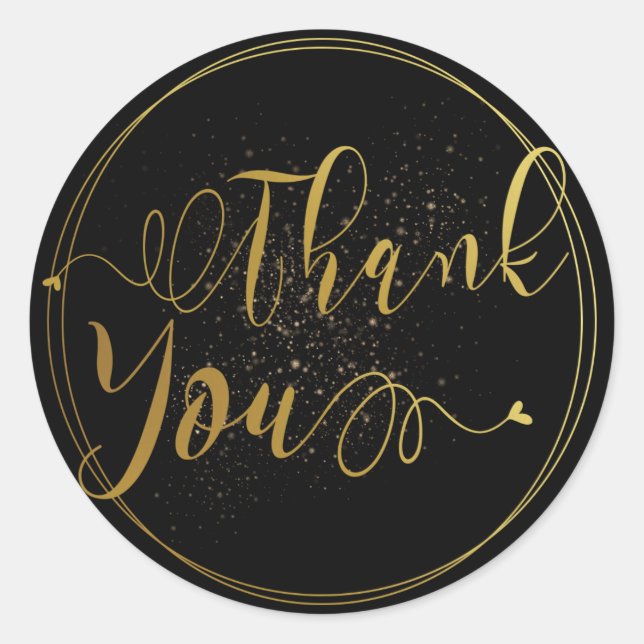 Etikett för utjämnat Guld & svart Tack (Framsida)