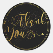 Etikett för utjämnat Guld & svart Tack