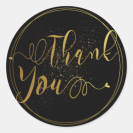 Etikett för utjämnat Guld & svart Tack