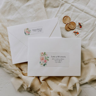 etikett för vacker  rosa-adress returadress etikett