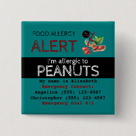 Etikett för varning om livsmedelsallergi för skalp knapp