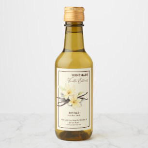 Etikett för vattenfärgen Homemade Vanilla Extract