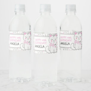 Etikett för Vattenflaska av Födelsedagsfest för ku