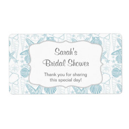 Etikett för Vattenflaska med blå Snäckor - anpassa Fraktsedel