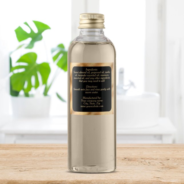 Etikett för vattentäta ingredienser - svart guld22 (Skapare uppladdad)