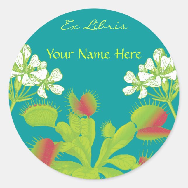 Etikett för Venus Flyfälla Bok (Framsida)