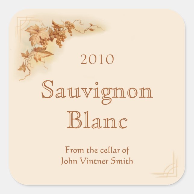 Etikett för vin flaska (Framsida)