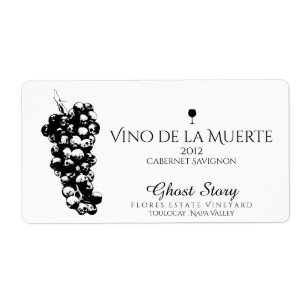 etikett för vino de la muerte vin fraktsedel