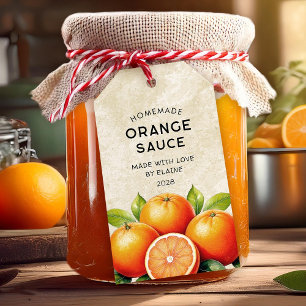 Etikett för vintage homemade orange Sauce pantry