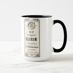 Etikett för vintageApothecaryElixir Mugg