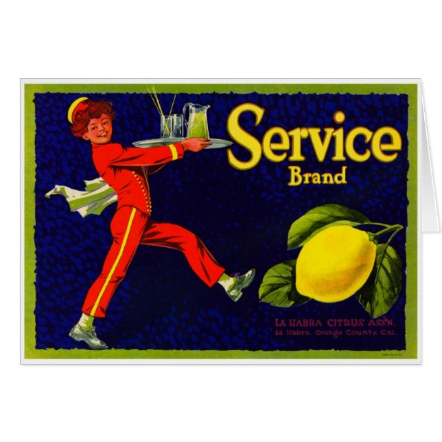 Etikett för vintagefruktlåda hälsningskort (Framsidan Horizontal)